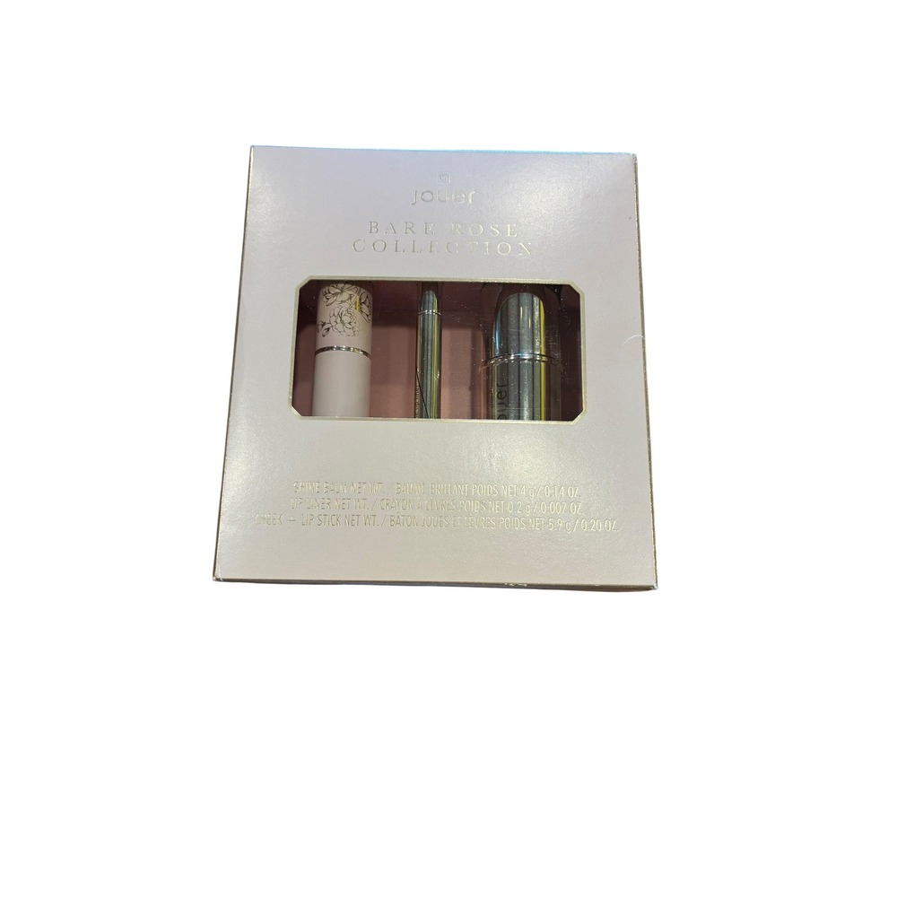 Jouer‎ Bare Rose Collection 3-Piece Lip Set Shine Balm Lip Liner Cheek Lip Stick